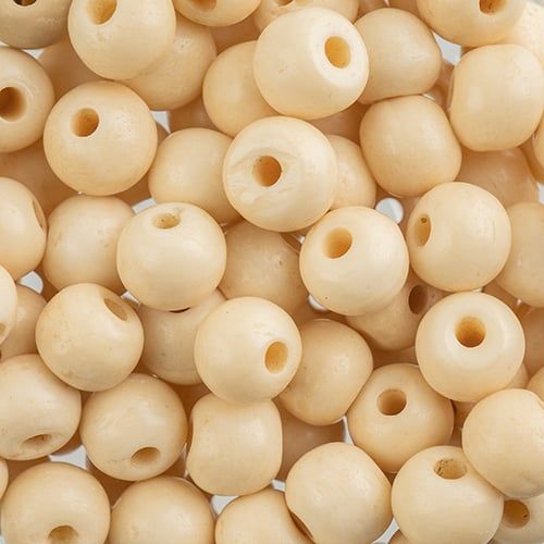 25, 8mm Round Natural / Off White Worked on Bone Beads