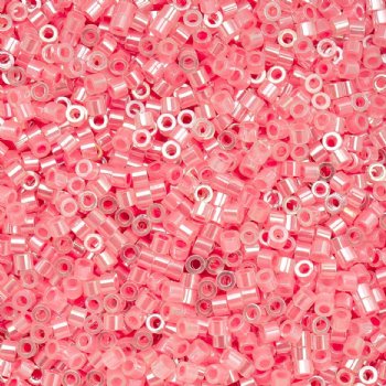CY-1028 25 Grams of 11/0 Crystal Rose Lined Ceylon Cylin Seed Beads