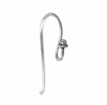 SS0355 1 Pair of 26x10mm Bali Sterling Fish Hook Earrings