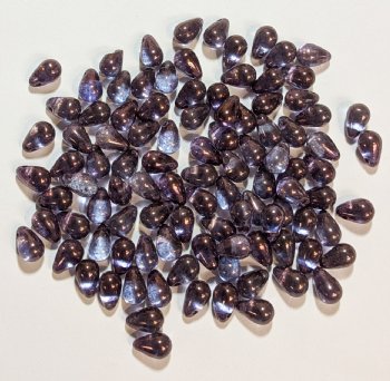 100 4x6mm Amethyst Lustre Drop Beads