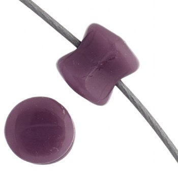 44 4x6mm Opaque Mauve Alabaster Glass Pellet Beads