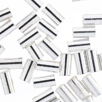 40Pcs Beadalon Silver Plated Crimp Tubes for 1mm Stretch Cord