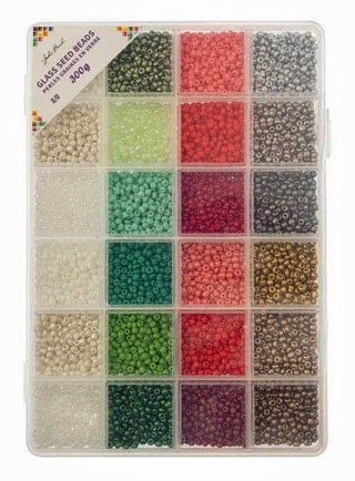 Bead Box Mix - 8/0 300 grams Glass Seed Beads - Christmas Bliss