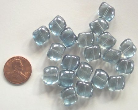 20 10x12mm Crystal Blue Nuggets