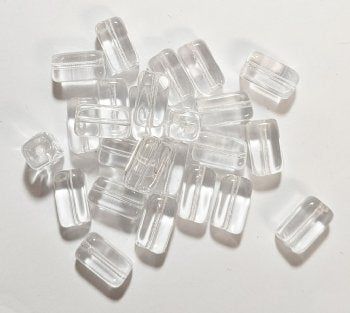 25 11x6mm Transparent Crystal Glass Rectangle Beads
