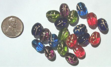 20 12mm Oval Mix with gold