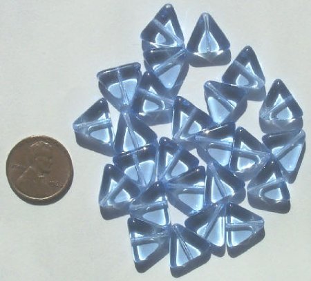 25 12mm Light Sapphire Flat Triangle