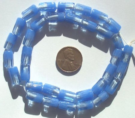33 12mm Two Tone Blue Rectangles