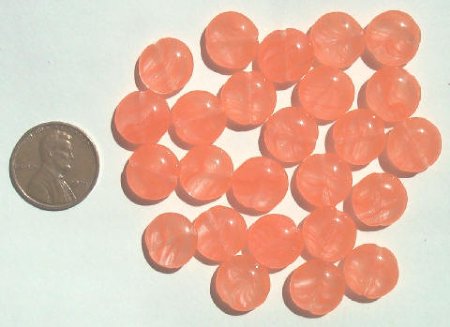 25 12x5mm Crystal Orange Rounded Flat Disks
