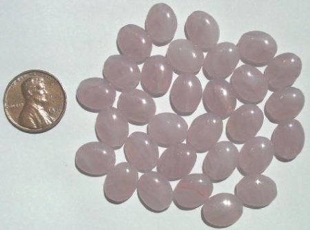 30 12x9mm Flat Oval Light Mauve Marble