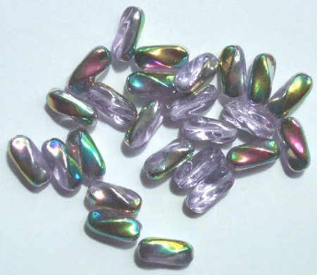 25 13mm Twisted Ovals - Alexandrite Vitrail