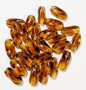 25 13mm Twisted Ovals - Topaz