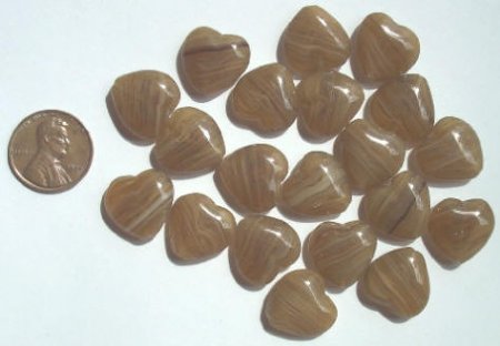 20 15mm Topaz White Marble Hearts