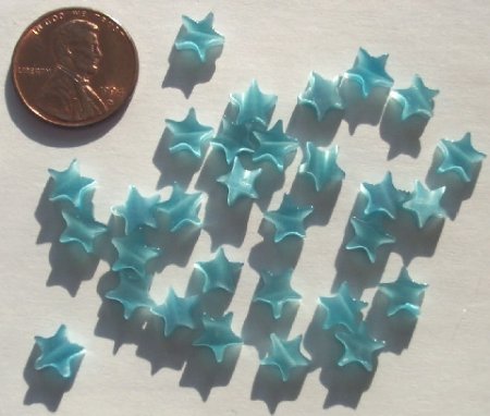 30 7mm Aqua Fiber Optic Stars