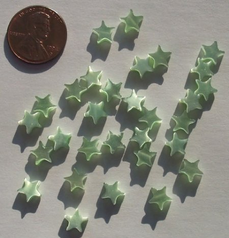 30 7mm Light Green Fiber Optic Stars