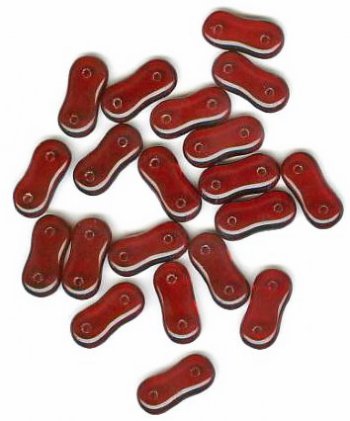 20 4x16mm Two Hole Spacer - Transparent Garnet