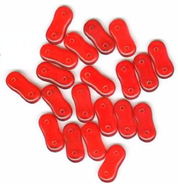 20 4x16mm Two Hole Spacer - Transparent Red