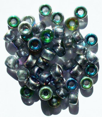 50 6x9mm Crystal Vitrail Glass Crow Beads