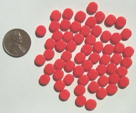 60 7x3mm Opaque Orange Flat Disks
