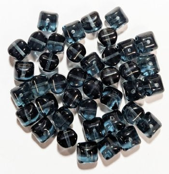 40 7x8mm Transparent Montana Pillow Beads