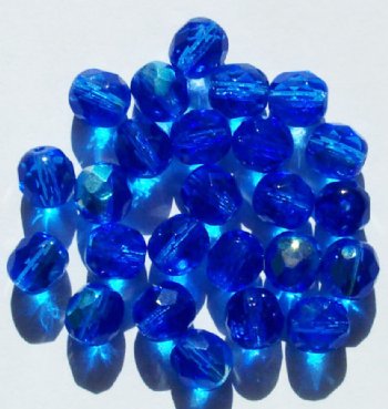 FP 100 8mm Faceted Transparent Sapphire AB Beads