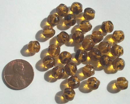 30 8mm Bumpy Speckled Golden Topaz Nuggets