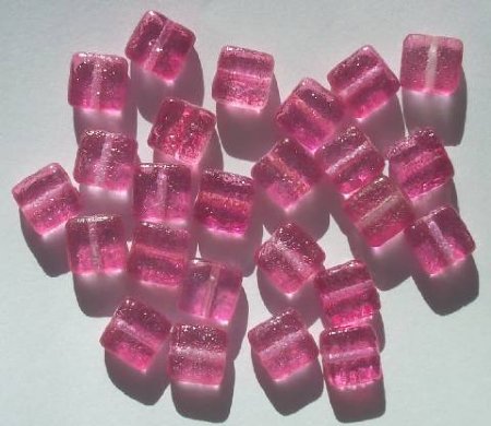 25 9mm Flat Square Two Tone Pink Sugar Coat