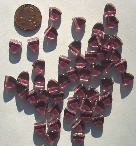 50 9mm Triangle Beads - Amethyst