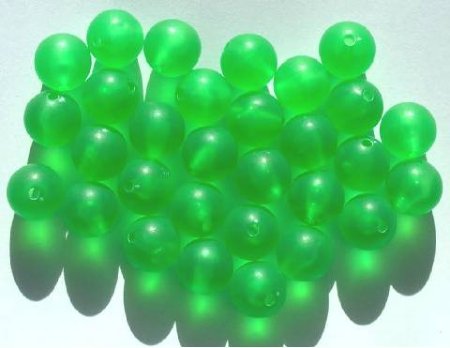 30 10mm Round Matte Lime Vintage Acrylics