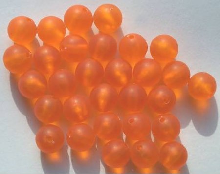 30 10mm Round Matte Orange Vintage Acrylics