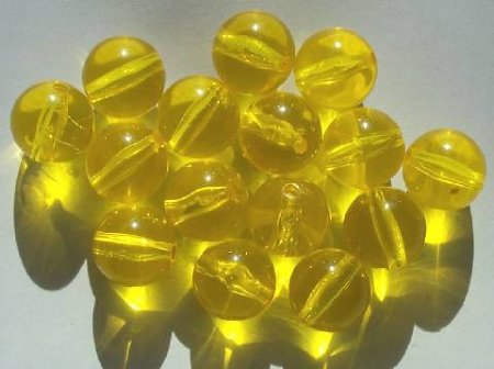 15 15mm Transparent Yellow Vintage Acrylics