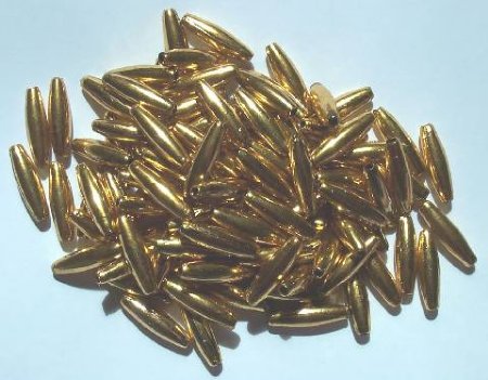 100 19x6mm Acrylic Metallic Gold Spaghetti
