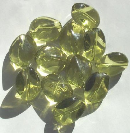 12 26x20mm Acrylic Olivine Oval Nuggets