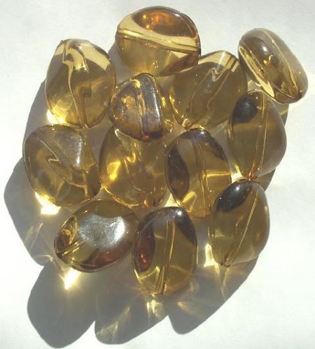 12 26x20mm Acrylic Medium Topaz Oval Nuggets