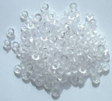 200 3x6mm Faceted Acrylic Rondelle Beads - Transparent Crystal