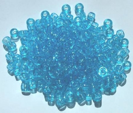 200 4x6mm Transparent Aqua Acrylic Crow Beads