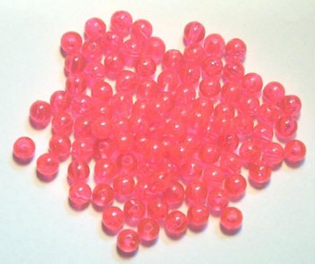 100 6mm Acrylic Transparent Hot Pink