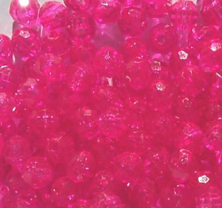 200 6mm Acrylic Faceted Fuchsia