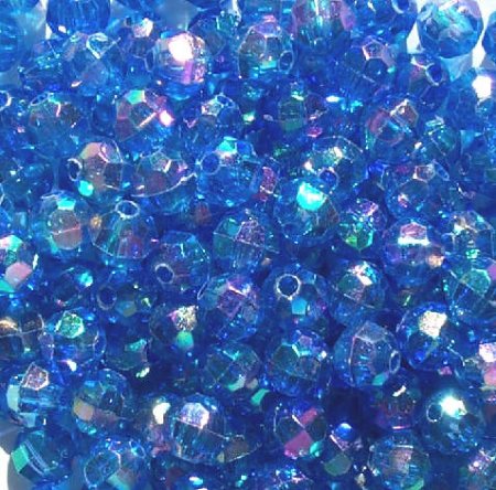 200 6mm Acrylic Faceted Sapphire AB