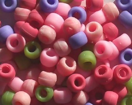 100 6x9mm Matte Opaque Very Berry Mix Acrylic Crow Beads