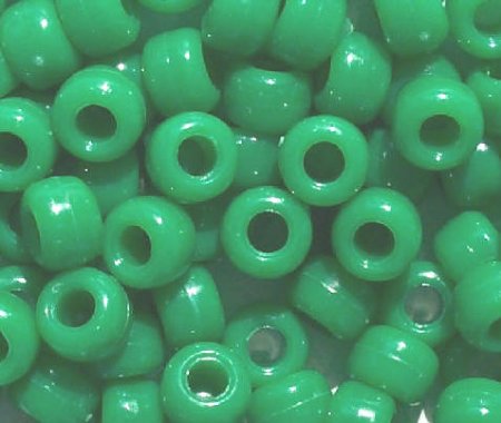 100 6x9mm Opaque Green Acrylic Crow Beads