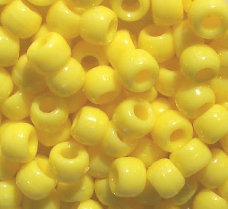 100 6x9mm Opaque Yellow Acrylic Crow Beads