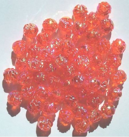 50 9mm Acrylic Orange AB Rosebuds