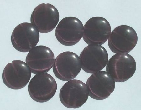 13 16x5mm Amethyst Fiber Optic Coins
