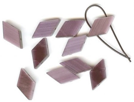 10 10x19mm Diamond Amethyst Double Holed Fiber Optic