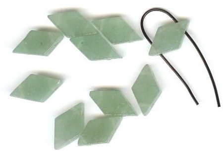 10 10x19mm Diamond Two Hole Green Aventurine