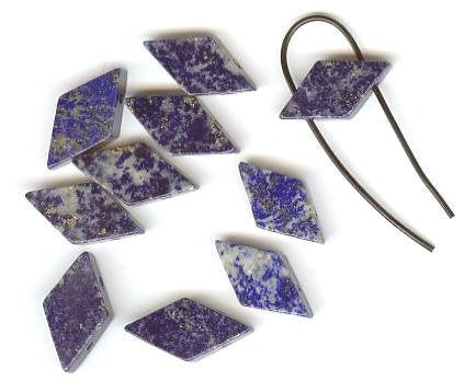 10 10x19mm Diamond Two Hole Lapis