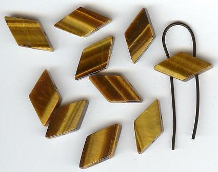 10 10x19mm Diamond Two Hole Tiger Eye
