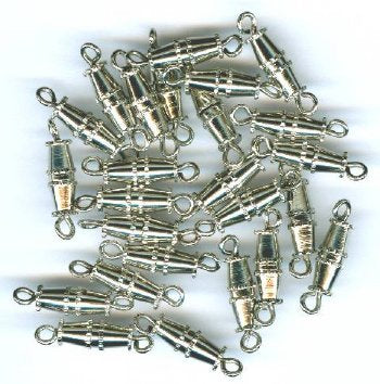 25 16x4mm Nickel Barrel Screw Clasps