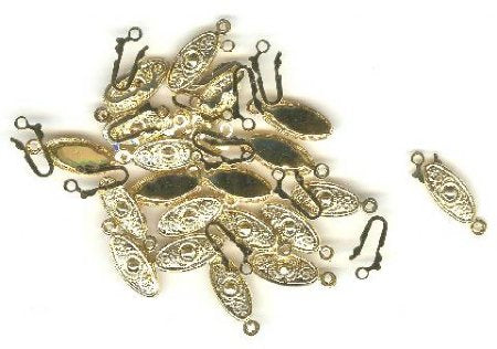 20 Pair of 17mm Oval Gold Plated Pearl Clasps